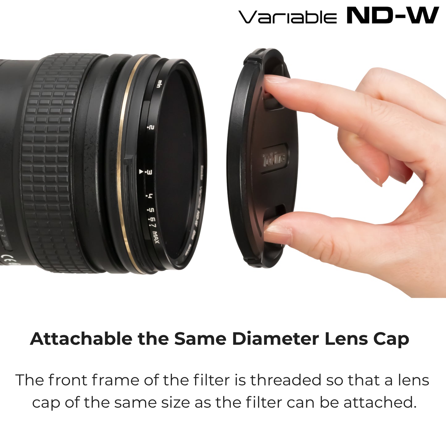 Kenko Variable ND-W Filter, ND2.5-ND128(2-7 Stops), for Wide Angles, No X-shaped Pattern