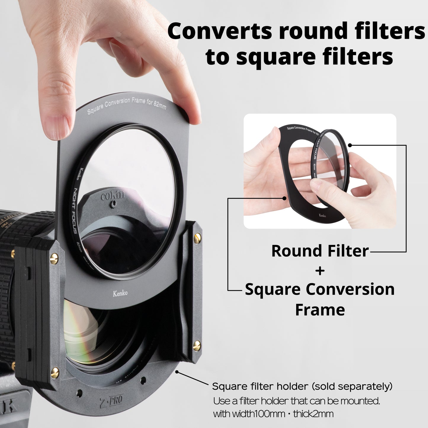 100mm Filter Holder w/ 82mm Screw-In Adapter