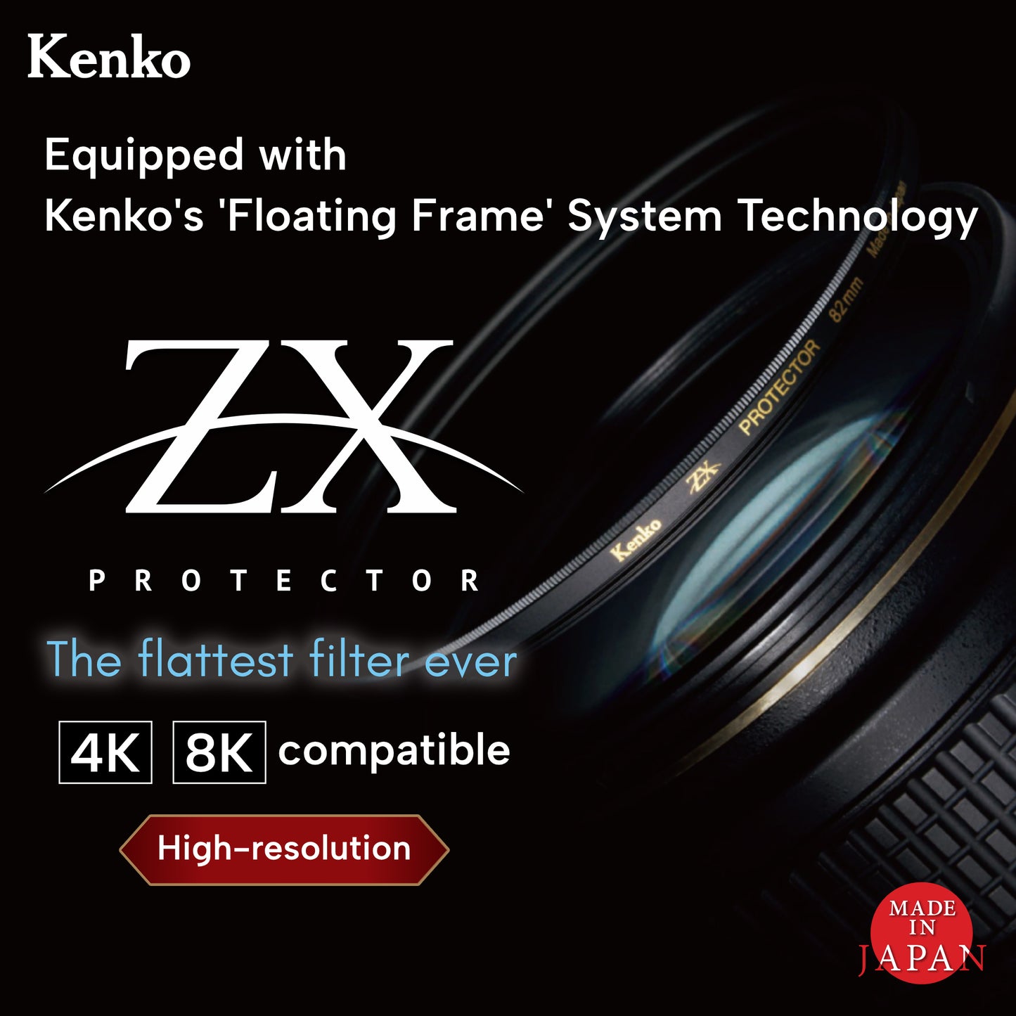 Kenko ZX PROTECTOR, Floating Frame System, Water and oil repellent coating