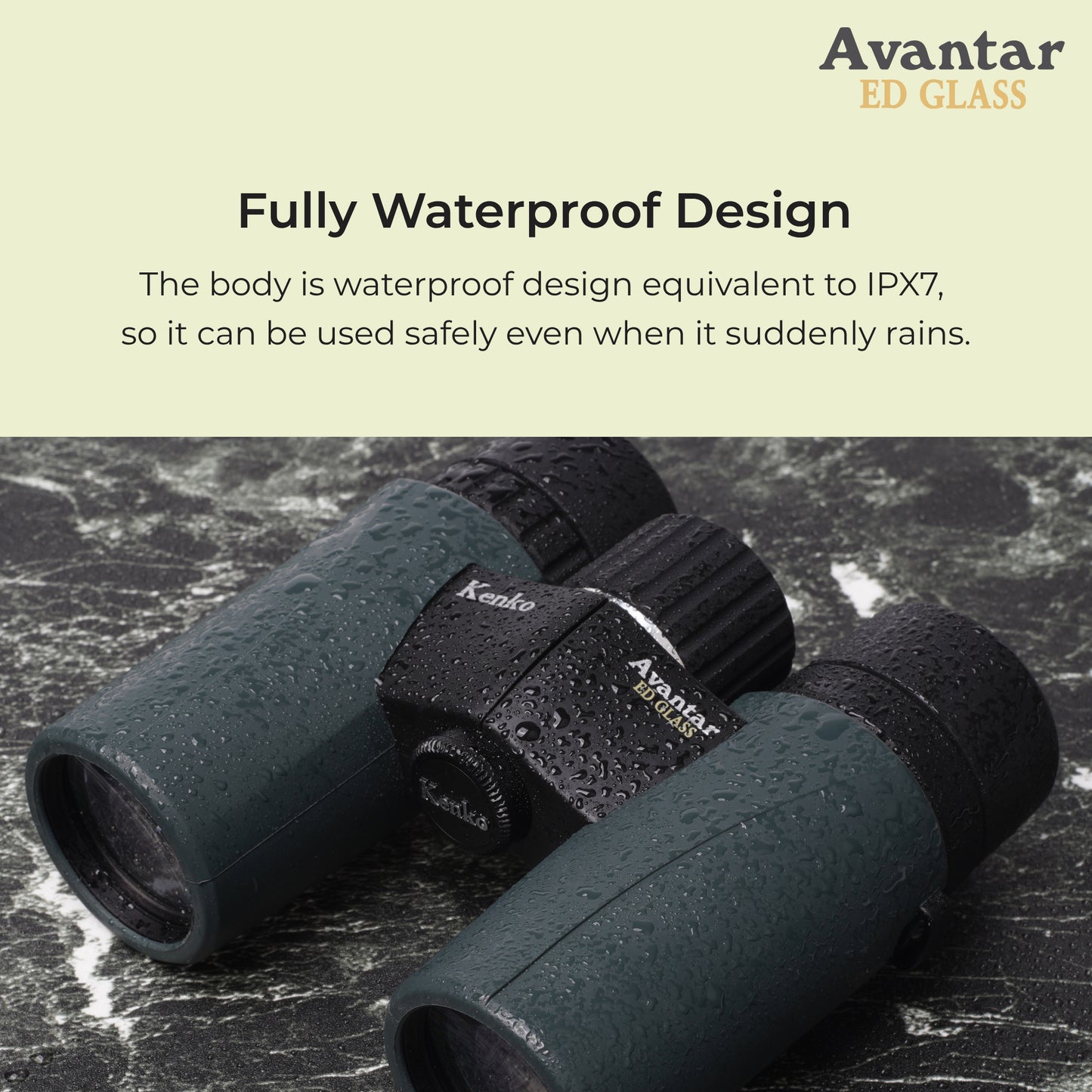 Kenko Avantar ED II Binocular, Roof Prism, with ED Glass, Waterproof IPX7, Compact & Lightweight