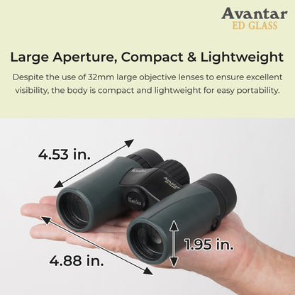 Kenko Avantar ED II Binocular, Roof Prism, with ED Glass, Waterproof IPX7, Compact & Lightweight