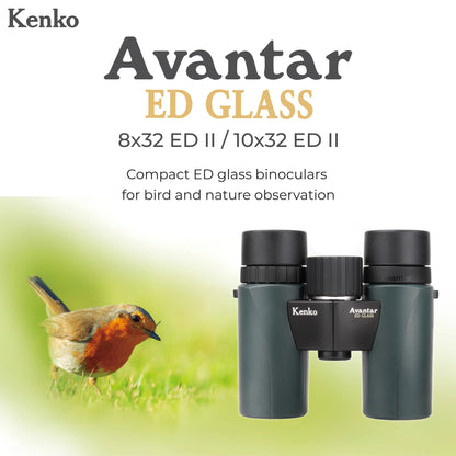 Kenko Avantar ED II Binocular, Roof Prism, with ED Glass, Waterproof IPX7, Compact & Lightweight