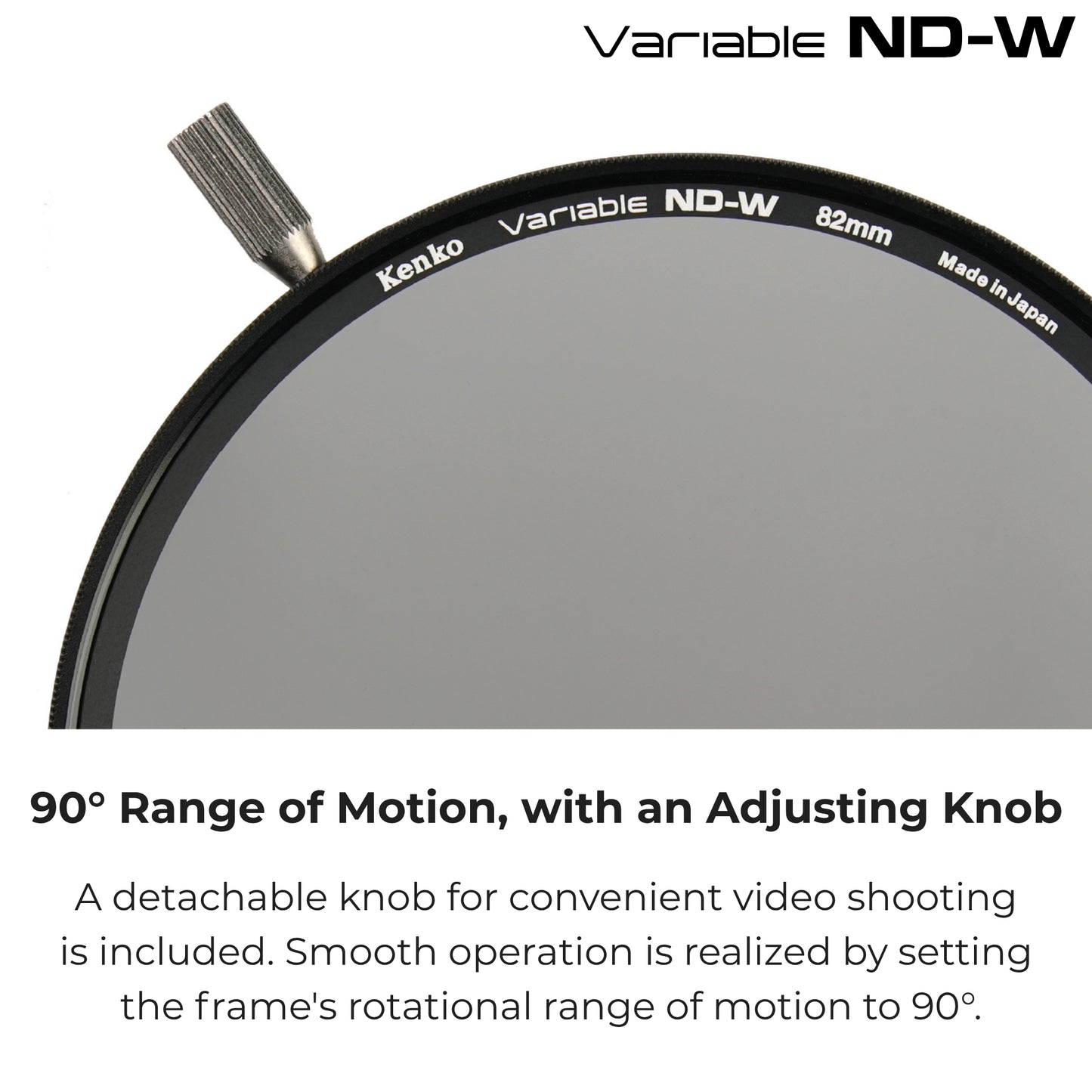 Kenko Variable ND-W Filter, ND2.5-ND128(2-7 Stops), for Wide Angles, No X-shaped Pattern