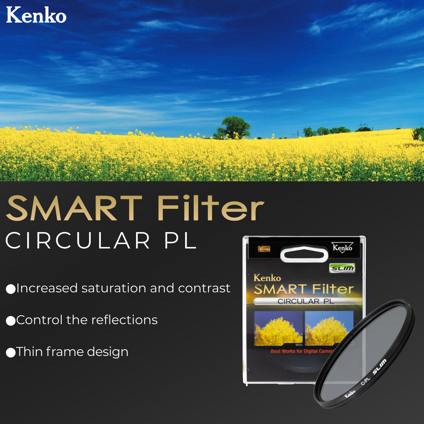 Kenko Lens Filter Smart Circular Polarizer, Slim Type