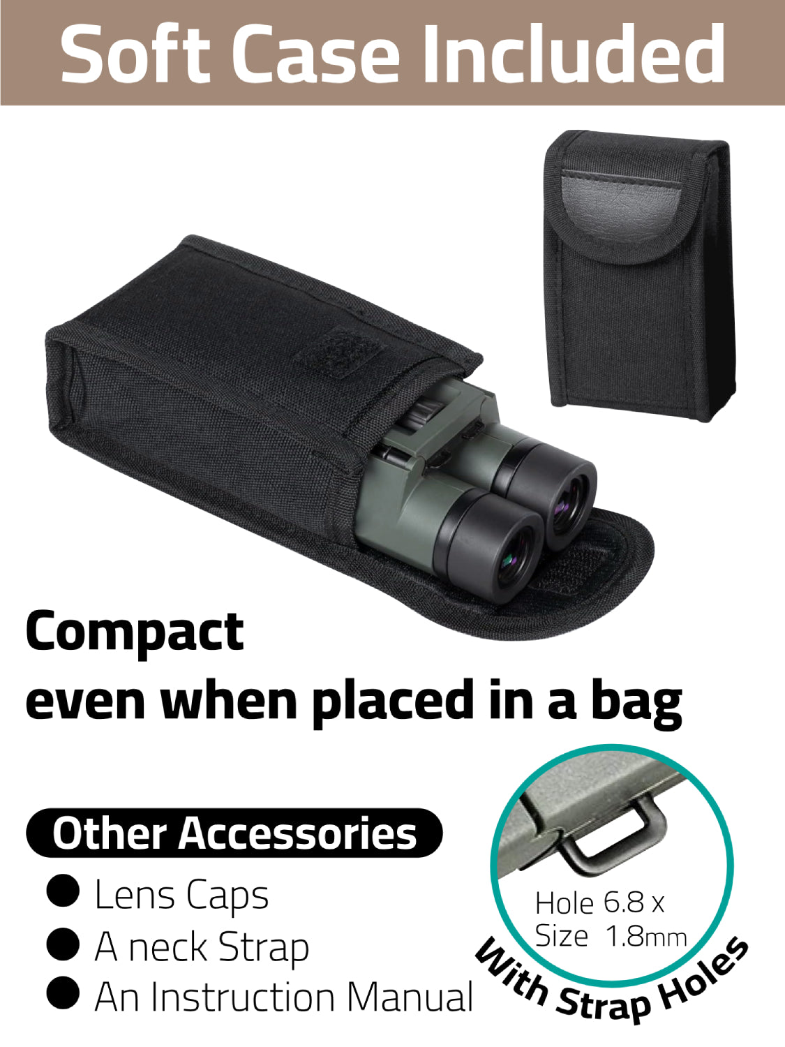 Kenko Ultraview EX Pocket Binocular, Roof Prism, Lightweight & Compact, IPX7 Waterproof, Made in Japan