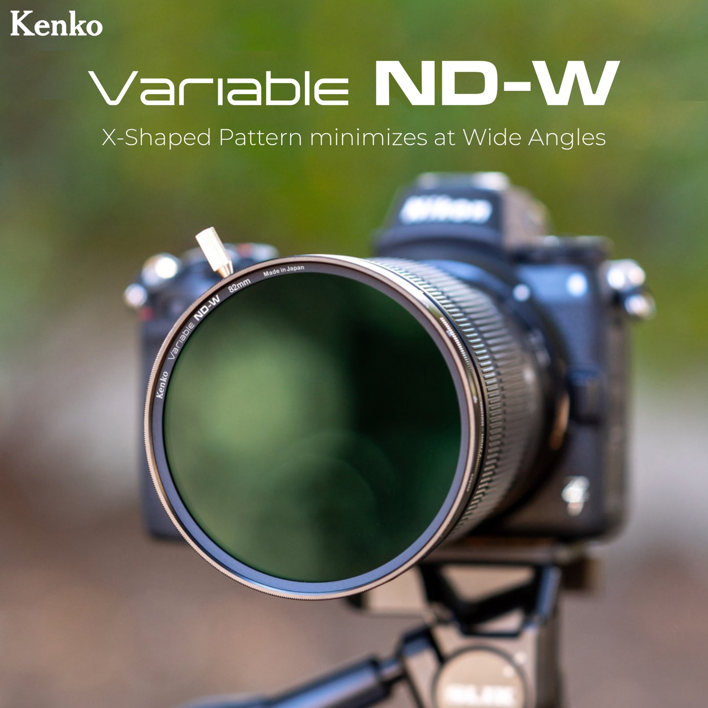 Kenko Variable ND-W Filter, ND2.5-ND128(2-7 Stops), for Wide Angles, No X-shaped Pattern